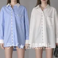 DIANTE LOGO TAPE LOOSE SHIRTS シャツ ホワイト - メルカリ