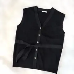 AMERICAN HOLIC リブニットベスト ブラック F 224のサムネイル
