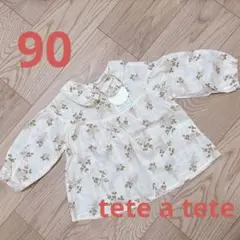 美品❣️ 子供服 ベビー 長袖 シャツ ブラウス 花柄 90 秋冬