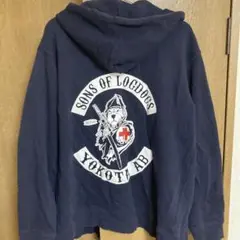 YOKOTA AB JAPAN 米軍 横田基地 ジップアップパーカー ネイビー