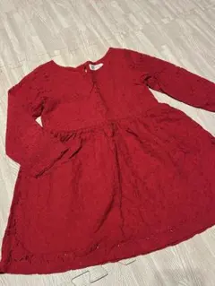 H&M レースワンピース 赤 長袖