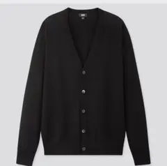 UNIQLO SエクストラファインメリノVネックカーディガン（長袖）S ブラック