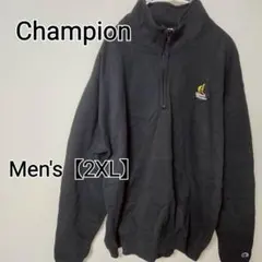 z229 【Champion】ハーフジップトレーナー（メンズ2XL） ブラック