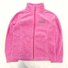 【保温効果抜群】フリースジャケット コロンビア S ピンク色ドット柄
