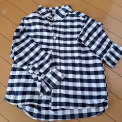 無印 MUJI 子供服チェック柄長袖シャツ サイズ120
