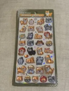 和柄　芝犬　ボンボンドロップシール