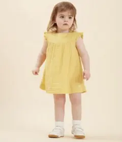 PETIT BATEAU ノースリーブワンピース 95cm イエローのサムネイル