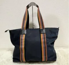 ポールスミス　ネイビー 多色ストライプ トートバッグ