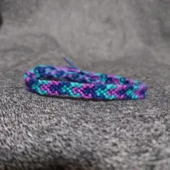 1382 ハンドメイド ミサンガ ブレスレット ネイビーターコイズブルーむらさき