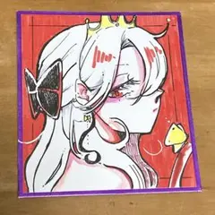 ミニ原画⑲】一点物 アナログ オリジナル 創作 女の子 手描き 豆色紙