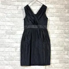 ボールジィ シルク混 ノースリーブワンピース 美品 ブラック S ドット 日本製