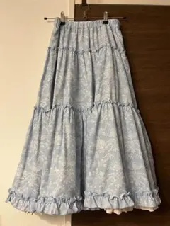 しまむら　青木美沙子　ニナス　コラボ　リバーシブルスカート　サックス