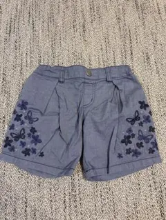 蝶と花刺繍のグレー半ズボン 100 アナスイミニ