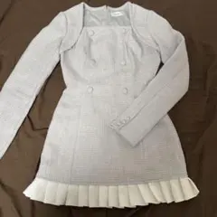 Darich プリーツドッキングツイードミニワンピース