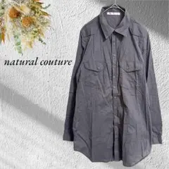natural couture 長袖シャツ チャコールグレー 無地 3271のサムネイル