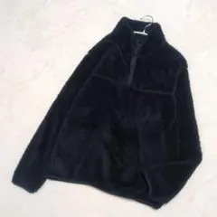 VIC CESS ボア フリース プルオーバー L 黒 ハーフジップ モコモコ