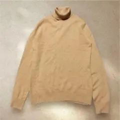 ユニクロ　カシミヤ100% タートルネック　ベージュ　Lサイズ