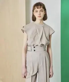 23AW♡ANAYI トリアセコットンレースラッフルブラウス 38 フリル 