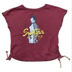 Suntan プリント 半袖カットソー ボルドー