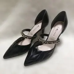 未使用DIANA ゴールドチェーンストラップ ハイヒール24cm 黒