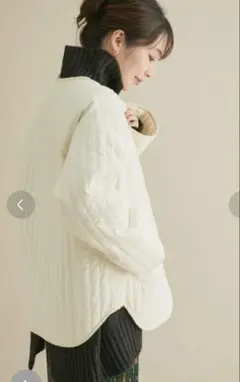 VIS SORONA縦キルティングブルゾン　キナリ　S