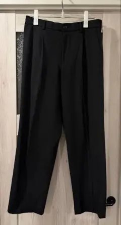 【2枚セット】ユニクロ タックワイドパンツ M ブラック・グレー