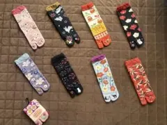 【京都くろちく】つま先プリント 文化足袋 23〜25cm 7足セット