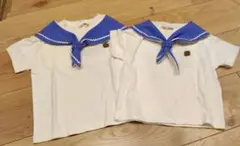 新品 セーラー襟 Tシャツ 90 110 2枚セット しまむら