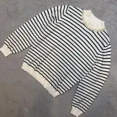 earth music&ecology パール付 ボーダーニット Mサイズ