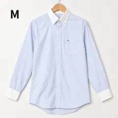 バーバリーブラックレーベル クレリックシャツ 長袖シャツ　ストライプ M