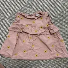 futafuta ひまわり刺繍 フリルチュニック 90