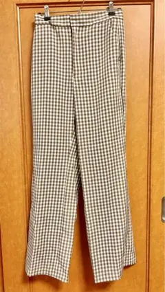 ギンガムチェックストレートパンツ