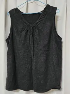 ダークグレー タンクトップ 綿100%