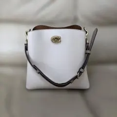 COACH ウィロウ ショルダー バッグ カラーブロック ブラス チョークマルチ