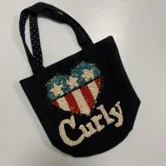 Curly ハートトートバッグ ブラック　カーリー