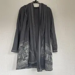 チャイハネ フード付きグレーロングカーディガン