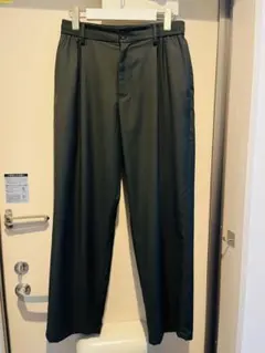 レーヨンブレンドワイドパンツ　OLIVE Sサイズ