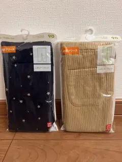 【新品・未使用】UNIQLO レギュラーフィット フリースレギンス 90cm
