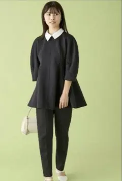 美品★セルフォード　パンツ　セットアップ　ペプラム　ブラック　サイズ36