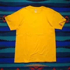 US古着 Champion チャンピオン 半袖Tシャツ無地Tシャツ イエロー M