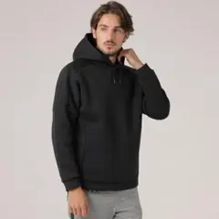 【美品】ルコックス ダブルラッセルフーディー　メンズメルローズ　ブラック　M