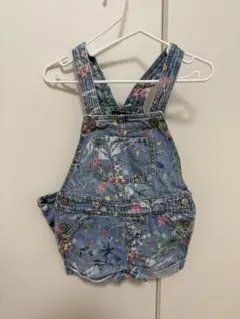 GAP フラワープリント デニムオーバーオール 18-24ヶ月