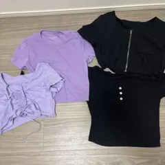 Tシャツセット 紫と黒 ショートスリーブ