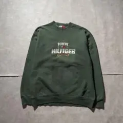 90s TOMMY HILFIGER ダークグリーン スウェット XL