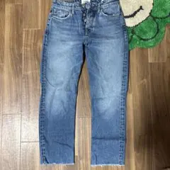 ZARA ザラ　デニム　ストレートデニム　ダメージジーンズ　ブルー