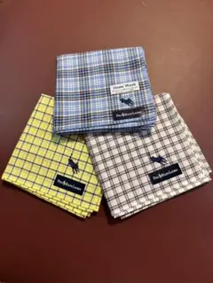 新品タグ付きPolo Ralph Lauren チェック柄ハンカチ 3枚セット