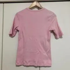 リブクルーネックT(五分袖) Mサイズ