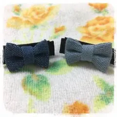デニムリボン♡ベビー用♡キッズ用ヘアクリップ プチジャム♡ラブレボ♡ミキハウス系