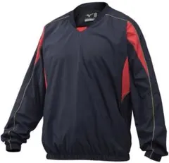新品同様 MIZUNO Vネックジャケット長袖 野球 ピステ 防寒 ベースボール