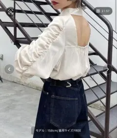 PAGEBOY バックオープンブラウス アイボリー サイズFREE